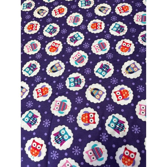 Studio E Wings N Things Owls Fabric 1/2 yard x 44" Cotton Purple with Cute Owl P - Picture 2 of 6